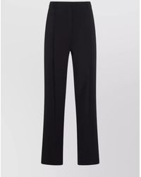 Elisabetta Franchi - Straight Leg Trousers With Belt Loops And Buttoned Back Pockets - Lyst
