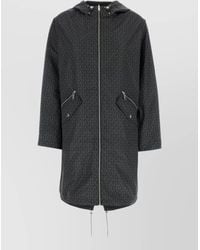Michael Kors - Long Hooded Parka Patterned Design Drawstring Hem - Lyst