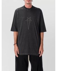 Rick Owens - Cotton Oversized Ribbed Crew Neck Short Sleeve T Shirt - Lyst