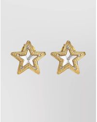 Jimmy Choo - Crystal Star Stud Earrings Textured Finish - Lyst