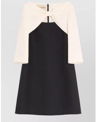 Valentino - Silk-Wool Mini Dress - Lyst