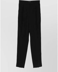 Emporio Armani - Trousers Tapered Leg Belt Loops Pleats Pockets - Lyst