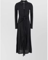 Ganni - Jersey Shirt Dress Long Sleeves Tie Waist - Lyst