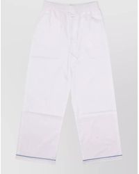 LA ROSE - Cotton Night Trousers Button Detail Trim - Lyst