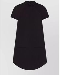 Courreges - Short-Sleeve Funnel-Neck Mini Dress - Lyst