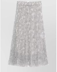 Ermanno Scervino - Midi Skirt With Floral Lace Overlay - Lyst