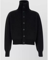 Extreme Cashmere - Cashmere Ribbed High Neck Cardigan Jacket - Lyst