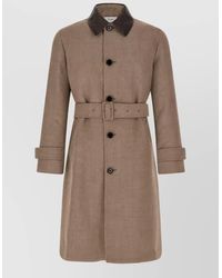 Lardini - Virgin Wool Single-Breasted Belted Trench Coat - Lyst