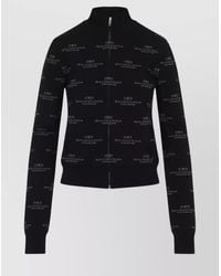 Balenciaga - Ribbed Logo-Print Zip-Up Cardigan - Lyst