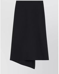 Victoria Beckham - Wool Blend Asymmetric Hem Midi Skirt - Lyst
