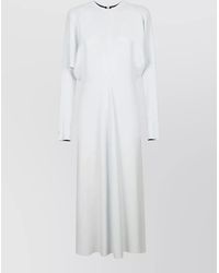 Victoria Beckham - Midi Dress Crew Neck Long Sleeves - Lyst