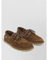 Ami Paris - Boat Loafers Suede Leather Anatomical Toe - Lyst