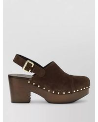 Chloé - Leather Studded Platform Clogs - Lyst