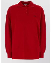 Loewe - Stretch Cashmere Blend Long Sleeve Polo Shirt - Lyst