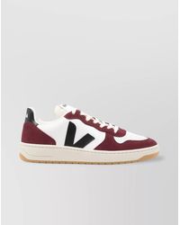 Veja - Leather Sneakers With Rubber Sole And Perforated Detailing - Lyst