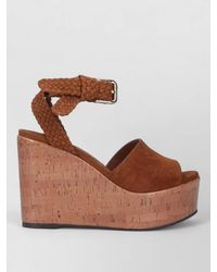 Jimmy Choo - Jori 100 Suede Wedge Sandals - Lyst