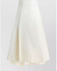 Sandbeige - Silk Wool Asymmetric Draped Skirt - Lyst