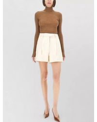Thelatest - High Waist Pleated Shorts Bea Belt Loops - Lyst