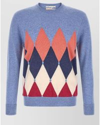 Ballantyne - Cashmere Diamond Intarsia Crew Neck Sweater - Lyst