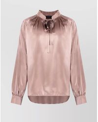 Max Mara - Silk Tie Neck Blouse - Lyst