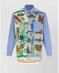 Comme des Garçons - Graphic Print Long Sleeve Button-Down Shirt - Lyst