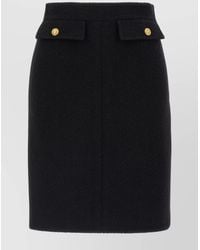 Chloé - Wool Bouclé Midi Straight Skirt - Lyst