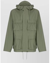Rains - Hooded Waterproof Jacket Long Sleeves Pockets Drawstring - Lyst