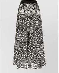Weekend by Maxmara - High Waisted Floral Sheer Pleated Skirt - Lyst