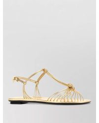 Prada - Leather Sandals Flat Sole Open Toe Strappy - Lyst