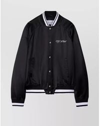 Off-White c/o Virgil Abloh - Satin College Souvenir Bomber Jacket - Lyst
