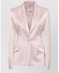 ANDAMANE - Satin Blazer Peak Lapel Breast Pocket - Lyst