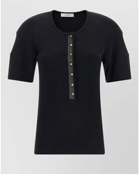 Lemaire - Fine-Knit Fitted Henley Top - Lyst
