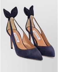 Aquazzura - Leather Bow Tie 85 Mm Pumps - Lyst