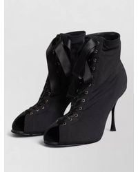 Dolce & Gabbana - Lace-Up Peep-Toe Stiletto Ankle Boots - Lyst