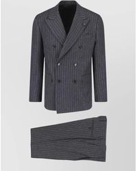 Lardini - Pinstripe Double Breasted Tailored Suit Set - Lyst