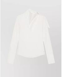 Courreges - Cotton Asymmetric Long-Sleeve Blouse - Lyst