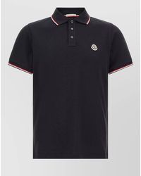 Moncler - Contrast Collar Polo Shirt Short Sleeves - Lyst