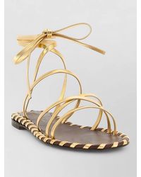 Gianvito Rossi - Nappa Sandals Ankle Strap Flat Sole - Lyst