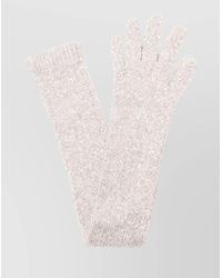 Brunello Cucinelli - Knit Texture Long Gloves With Sequin Embellishment - Lyst