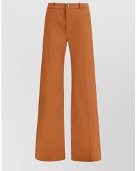 Chloé - Cotton High-Rise Flared Wide-Leg Trousers - Lyst