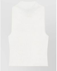 Courreges - Cotton Merino Wool Sleeveless Mockneck Top - Lyst