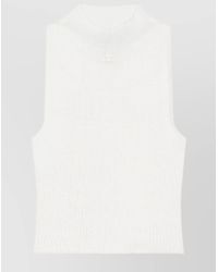Courreges - High Neck Ribbed Sleeveless Top - Lyst