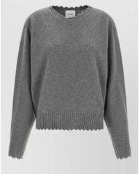 Nude - Cashmere V-Neck Frayed-Hem Sweater - Lyst