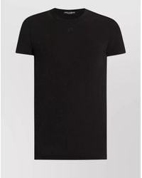 Dolce & Gabbana - Logo-Embroidered Cotton Jersey Short-Sleeve T-Shirt - Lyst
