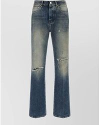 Amiri - Denim Distressed Straight-Leg Jeans - Lyst