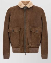 Moorer - Suede Shearling Bomber Jacket - Lyst