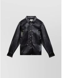 Isabel Marant - Faux Leather Studded Long-Sleeve Shirt - Lyst