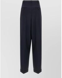 Polo Ralph Lauren - Wool Mid-Rise Wide-Leg Tailored Trousers - Lyst