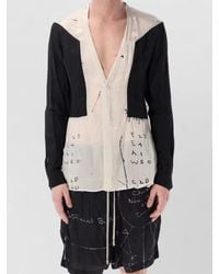 Rick Owens - Printed V-Neck Long-Sleeve Shirt - Lyst