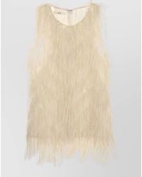 Co. - Feather Detail Sleeveless Round Neck Top - Lyst